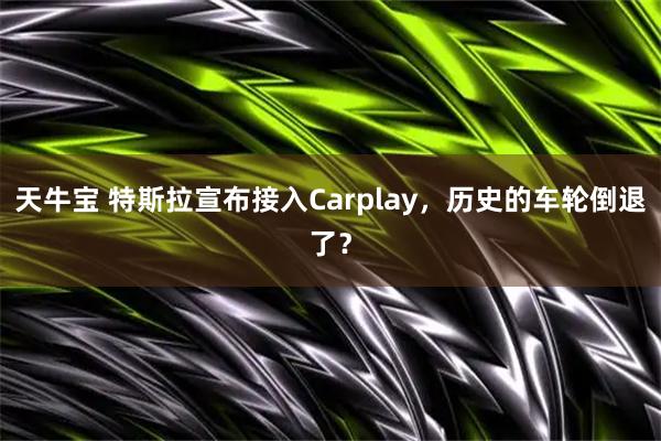 天牛宝 特斯拉宣布接入Carplay,历史的车轮倒退了?