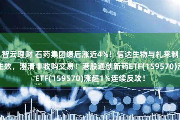智云理财 石药集团绩后涨近4%！信达生物与礼来制药的战略合作已生效，澄清非收购交易！港股通创新药ETF(159570)涨超1%连续反攻！
