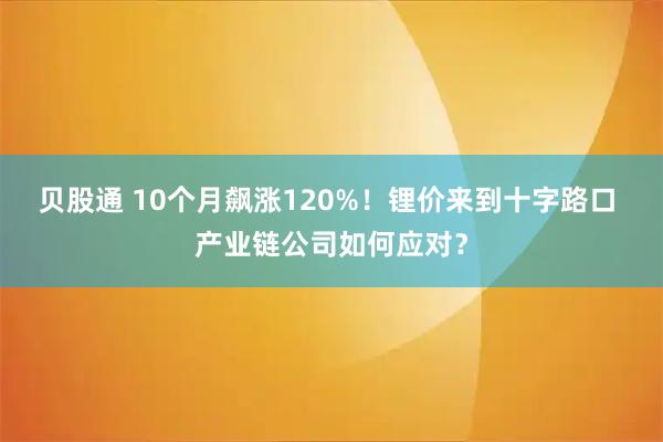 贝股通 10个月飙涨120%！锂价来到十字路口 产业链公司如何应对？