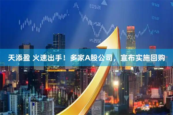 天添盈 火速出手！多家A股公司，宣布实施回购