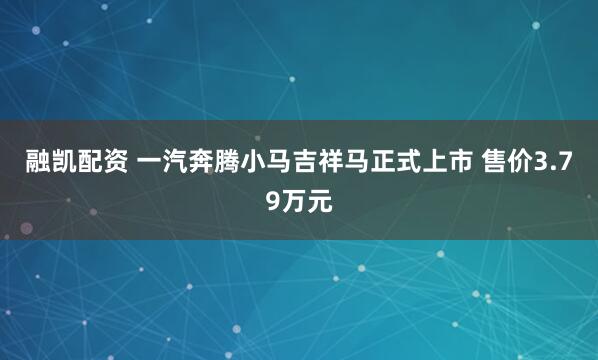 融凯配资 一汽奔腾小马吉祥马正式上市 售价3.79万元
