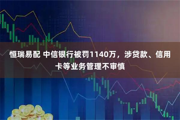 恒瑞易配 中信银行被罚1140万，涉贷款、信用卡等业务管理不审慎