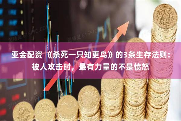 亚金配资 《杀死一只知更鸟》的3条生存法则：被人攻击时，最有力量的不是愤怒